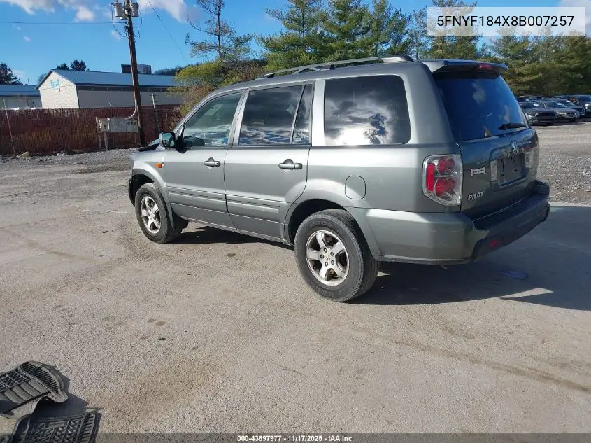 5FNYF184X8B007257 2008 Honda Pilot Ex