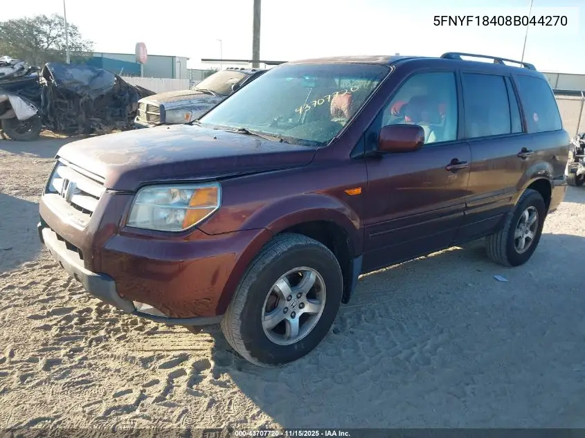 5FNYF18408B044270 2008 Honda Pilot Ex