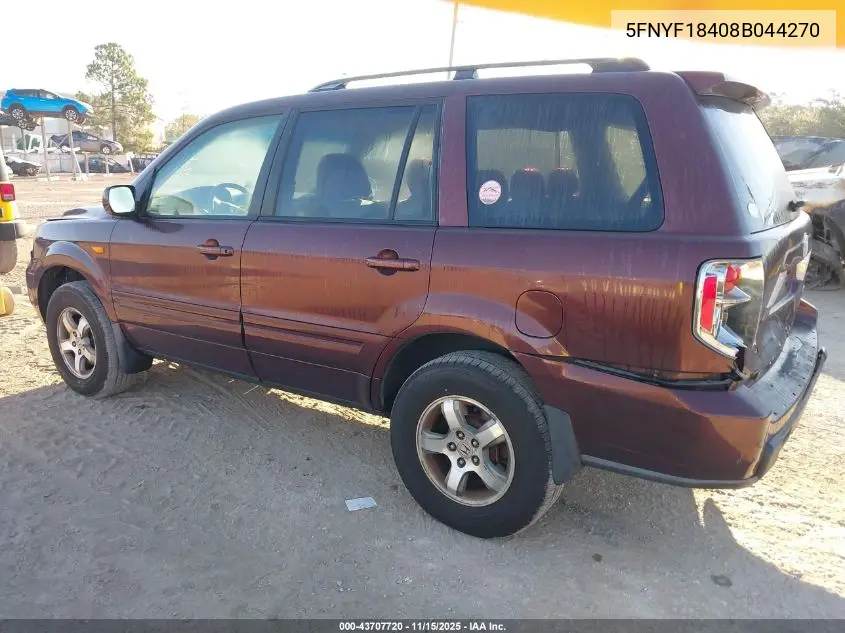 5FNYF18408B044270 2008 Honda Pilot Ex