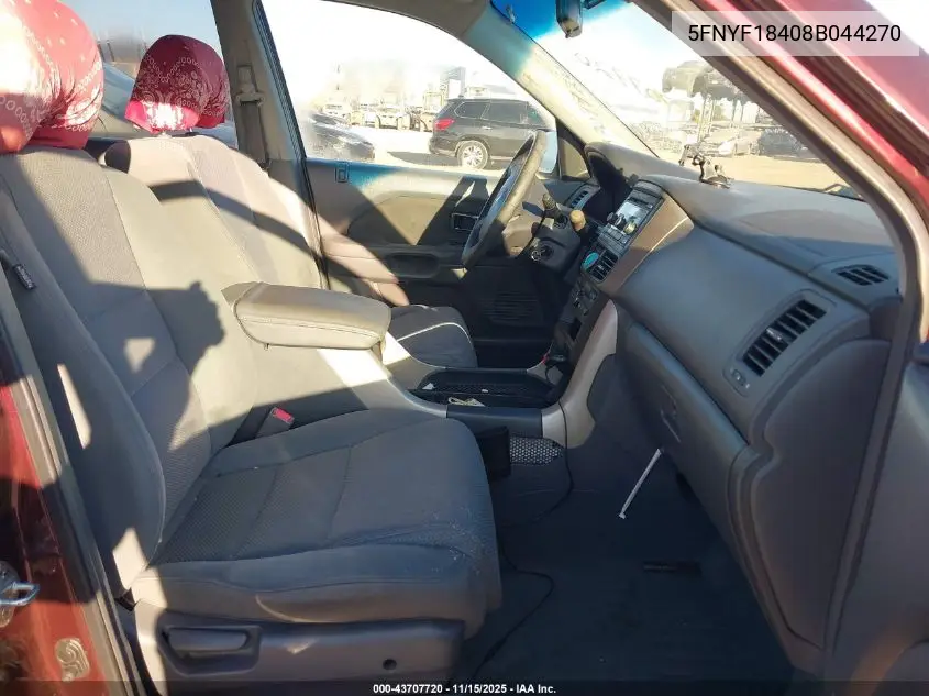5FNYF18408B044270 2008 Honda Pilot Ex