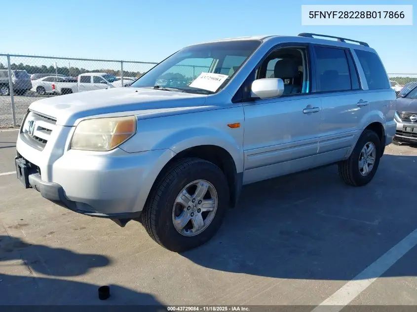 5FNYF28228B017866 2008 Honda Pilot Vp