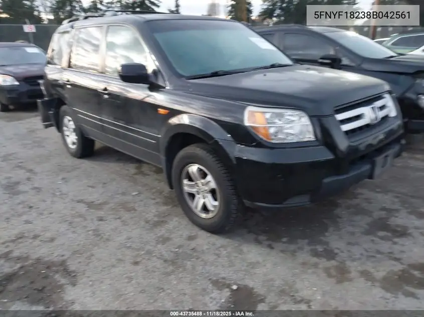 5FNYF18238B042561 2008 Honda Pilot Vp