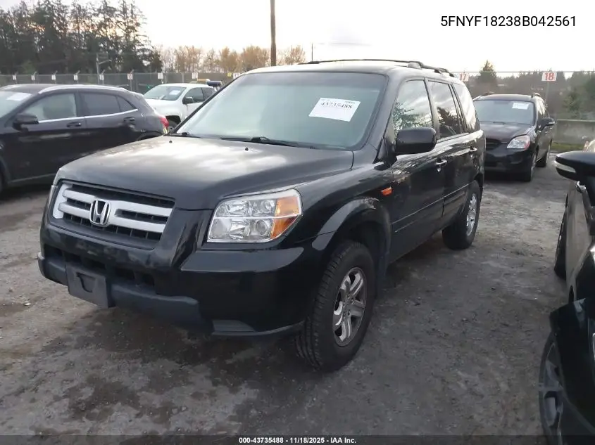 5FNYF18238B042561 2008 Honda Pilot Vp