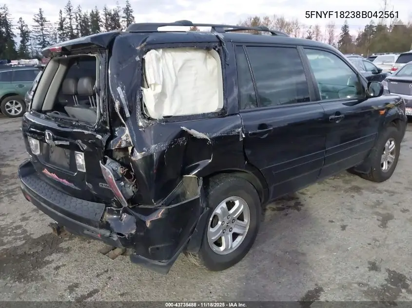 5FNYF18238B042561 2008 Honda Pilot Vp