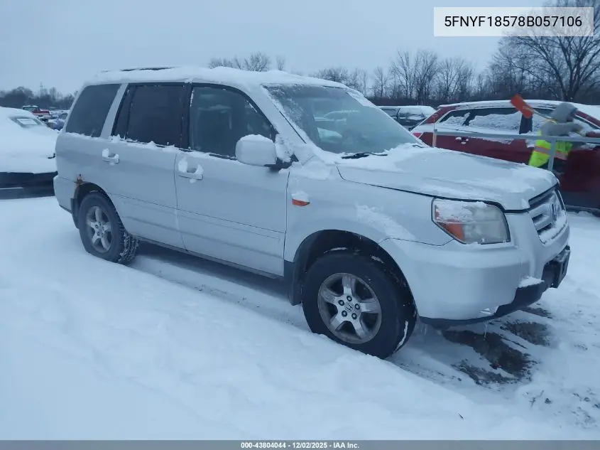 5FNYF18578B057106 2008 Honda Pilot Ex-L