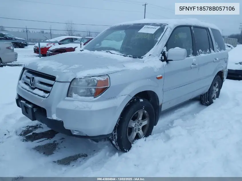 5FNYF18578B057106 2008 Honda Pilot Ex-L