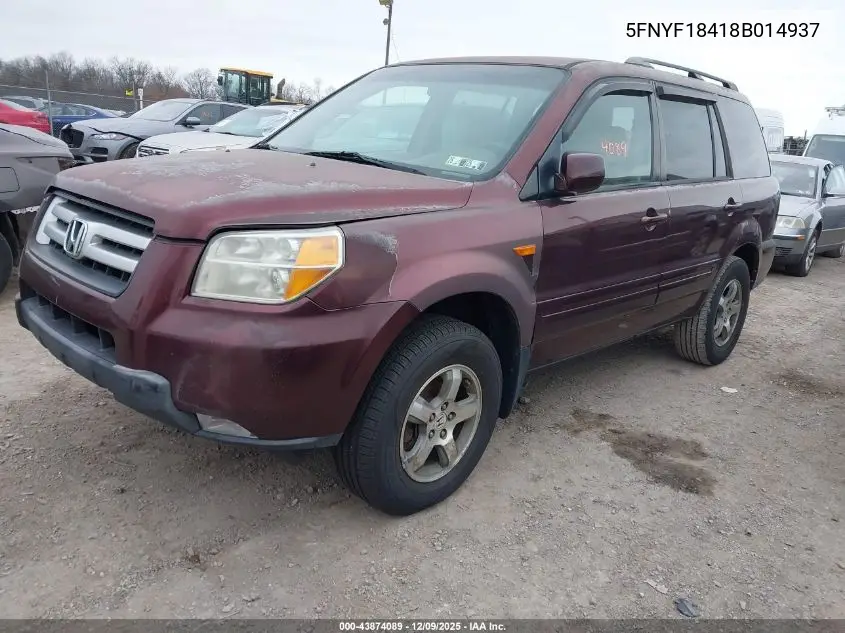 5FNYF18418B014937 2008 Honda Pilot Ex