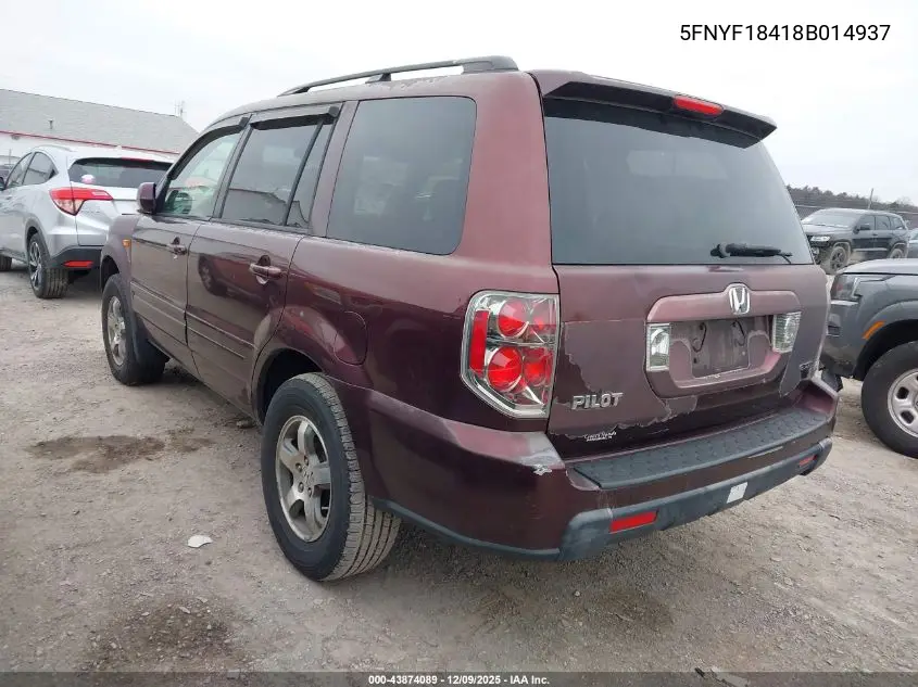 5FNYF18418B014937 2008 Honda Pilot Ex