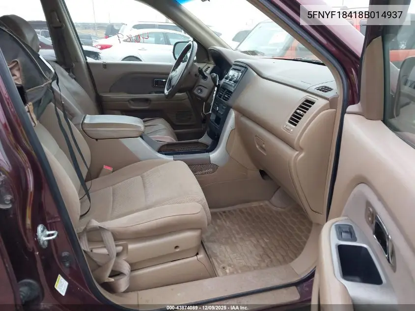 5FNYF18418B014937 2008 Honda Pilot Ex
