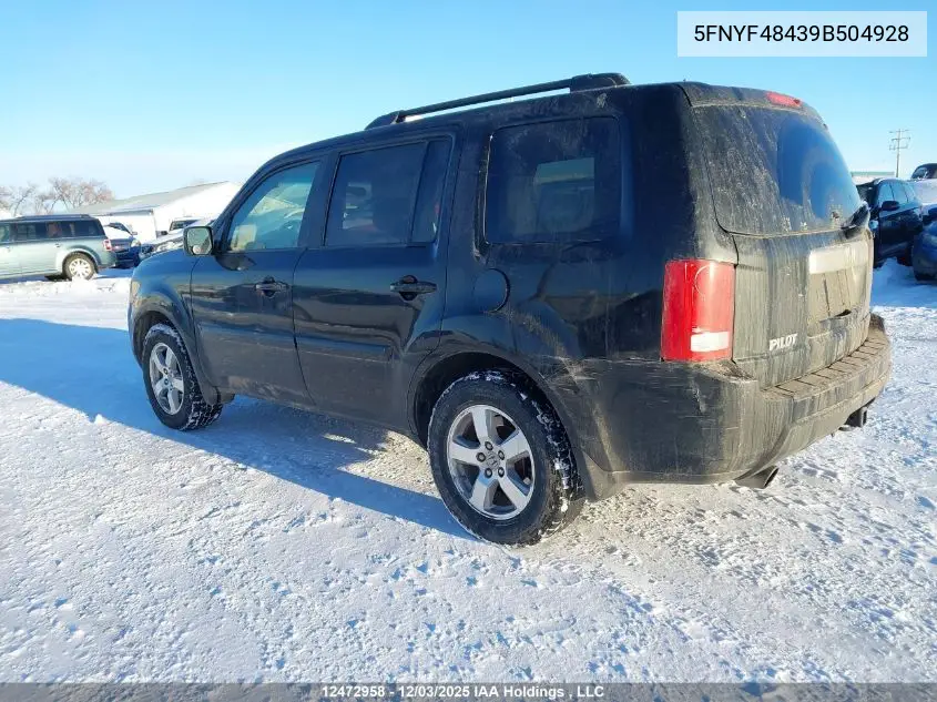 5FNYF48439B504928 2009 Honda Pilot Ex
