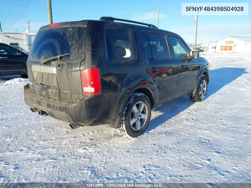 5FNYF48439B504928 2009 Honda Pilot Ex