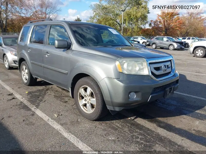 5FNYF485X9B027097 2009 Honda Pilot Ex-L