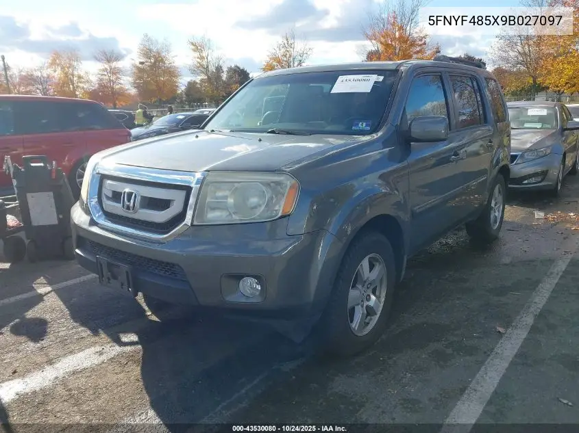 5FNYF485X9B027097 2009 Honda Pilot Ex-L