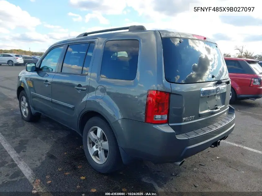 5FNYF485X9B027097 2009 Honda Pilot Ex-L