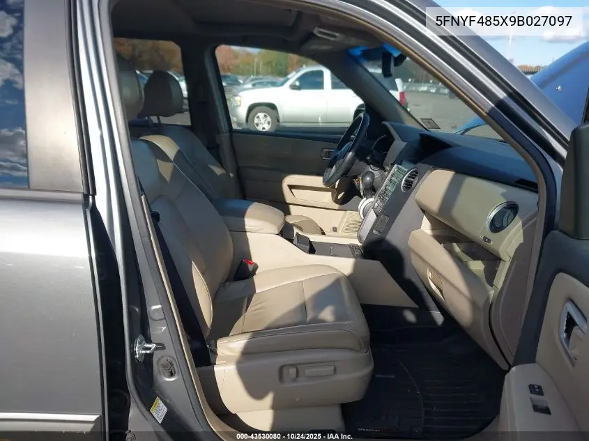 5FNYF485X9B027097 2009 Honda Pilot Ex-L