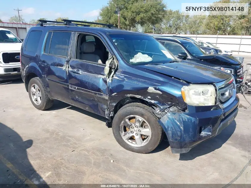 5FNYF385X9B014148 2009 Honda Pilot Ex-L