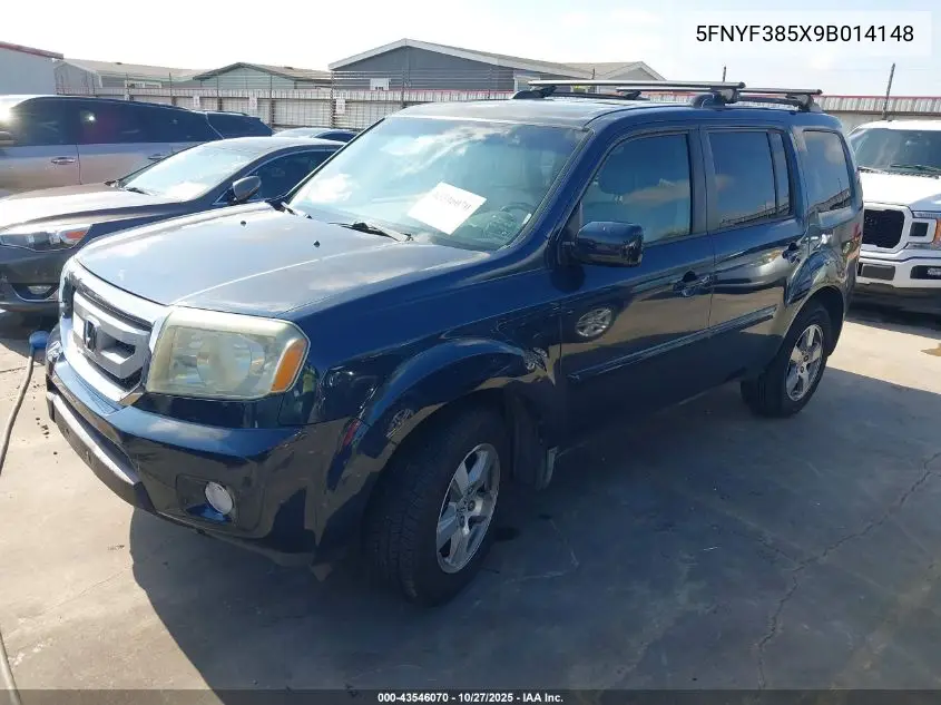 5FNYF385X9B014148 2009 Honda Pilot Ex-L