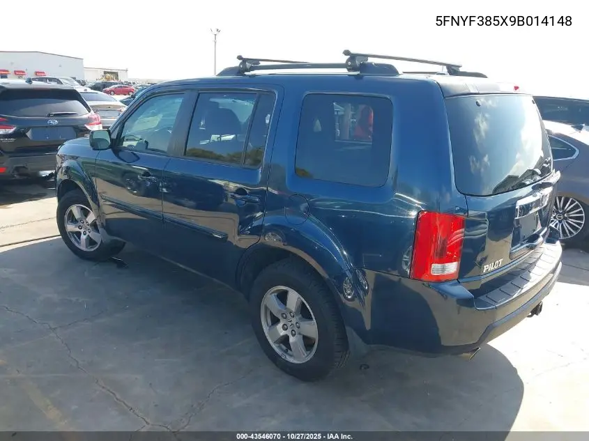 5FNYF385X9B014148 2009 Honda Pilot Ex-L