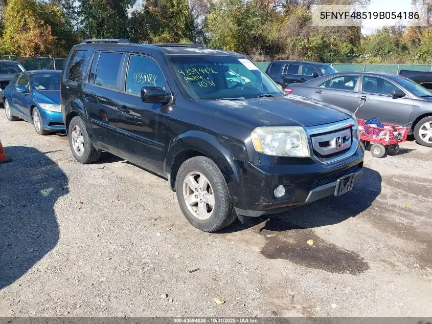 5FNYF48519B054186 2009 Honda Pilot Ex-L
