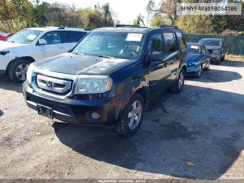 5FNYF48519B054186 2009 Honda Pilot Ex-L