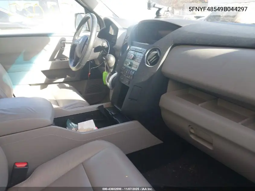 5FNYF48549B044297 2009 Honda Pilot Ex-L