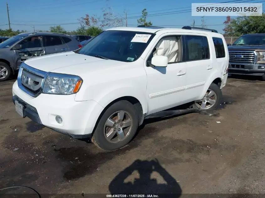 5FNYF38609B015432 2009 Honda Pilot Ex-L