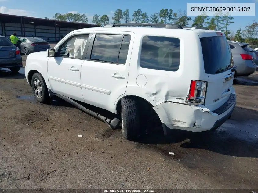 5FNYF38609B015432 2009 Honda Pilot Ex-L