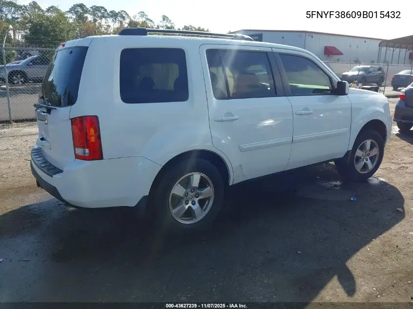 5FNYF38609B015432 2009 Honda Pilot Ex-L