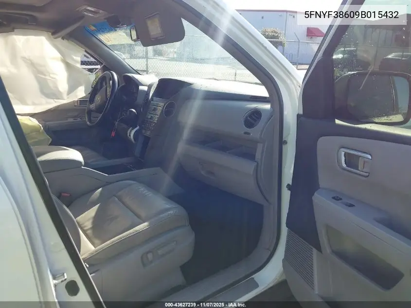 5FNYF38609B015432 2009 Honda Pilot Ex-L