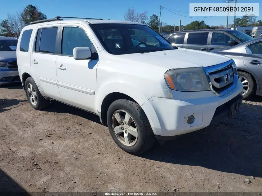 5FNYF48509B012091 2009 Honda Pilot Ex-L