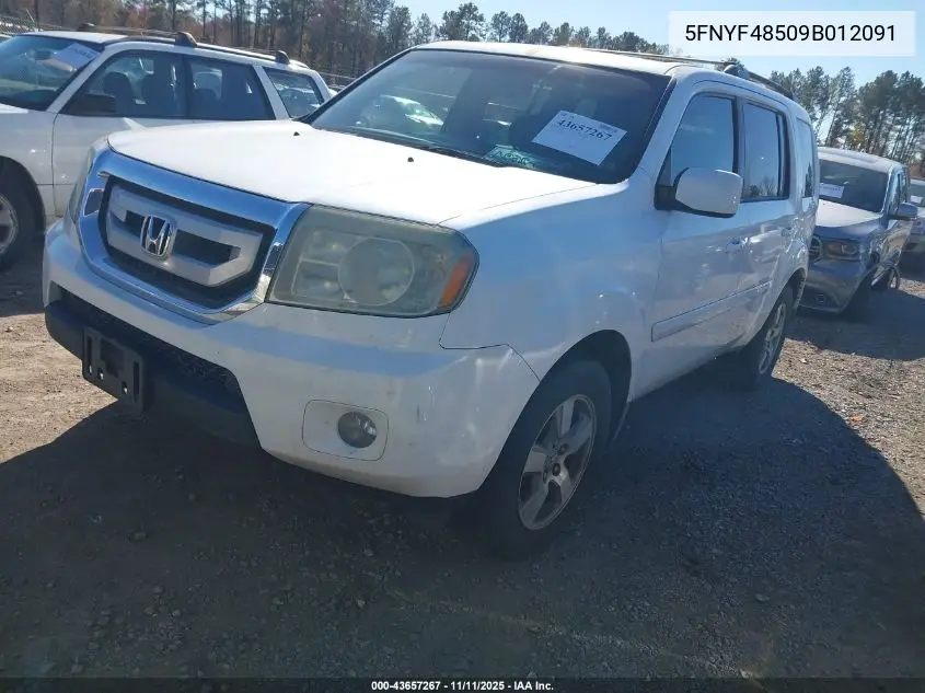 5FNYF48509B012091 2009 Honda Pilot Ex-L