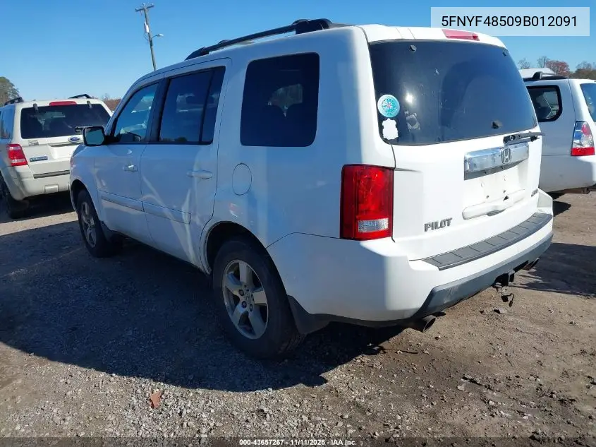 5FNYF48509B012091 2009 Honda Pilot Ex-L