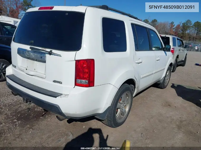 5FNYF48509B012091 2009 Honda Pilot Ex-L