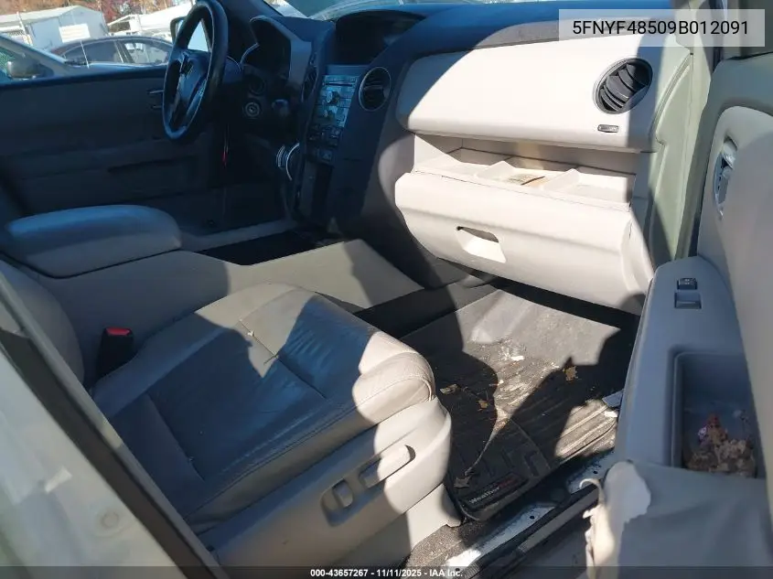 5FNYF48509B012091 2009 Honda Pilot Ex-L