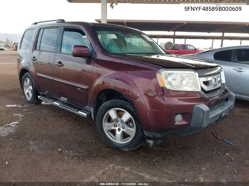 5FNYF48589B000609 2009 Honda Pilot Ex-L