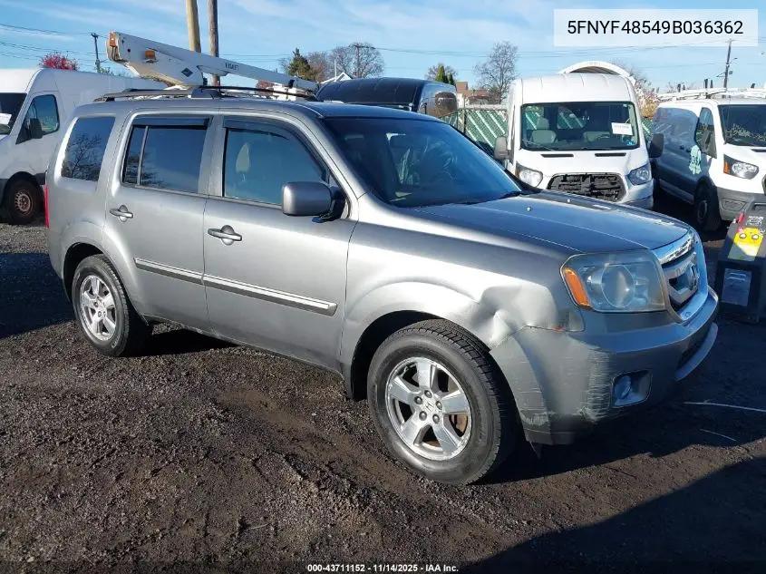 5FNYF48549B036362 2009 Honda Pilot Ex-L
