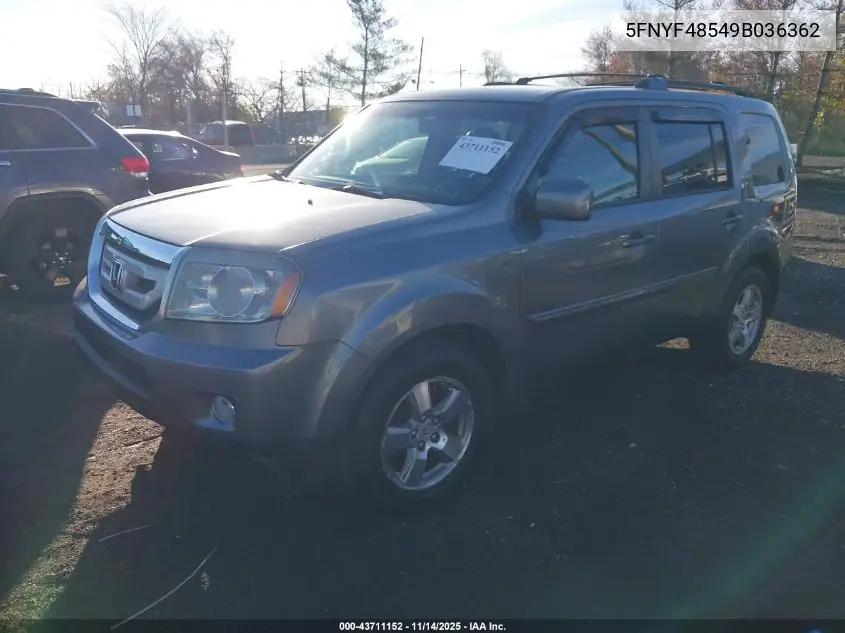5FNYF48549B036362 2009 Honda Pilot Ex-L