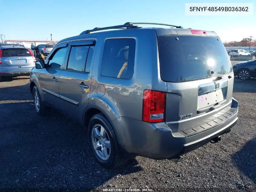 5FNYF48549B036362 2009 Honda Pilot Ex-L