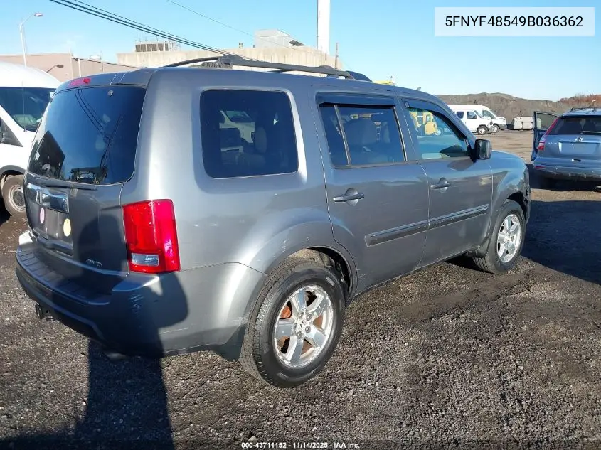 5FNYF48549B036362 2009 Honda Pilot Ex-L