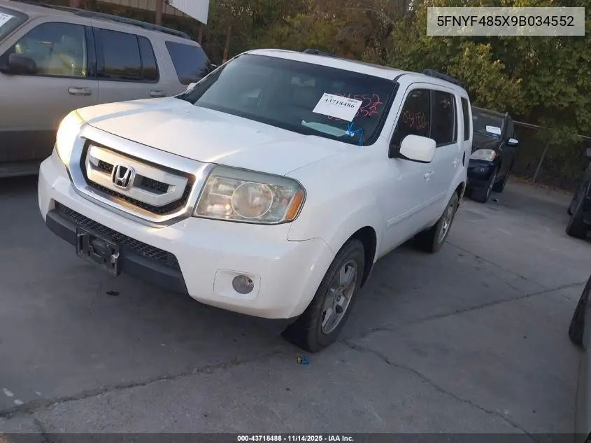5FNYF485X9B034552 2009 Honda Pilot Ex-L