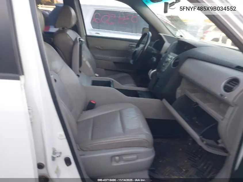 5FNYF485X9B034552 2009 Honda Pilot Ex-L