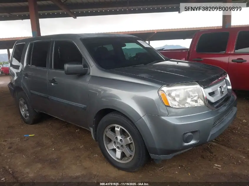 5FNYF38209B009899 2009 Honda Pilot Lx