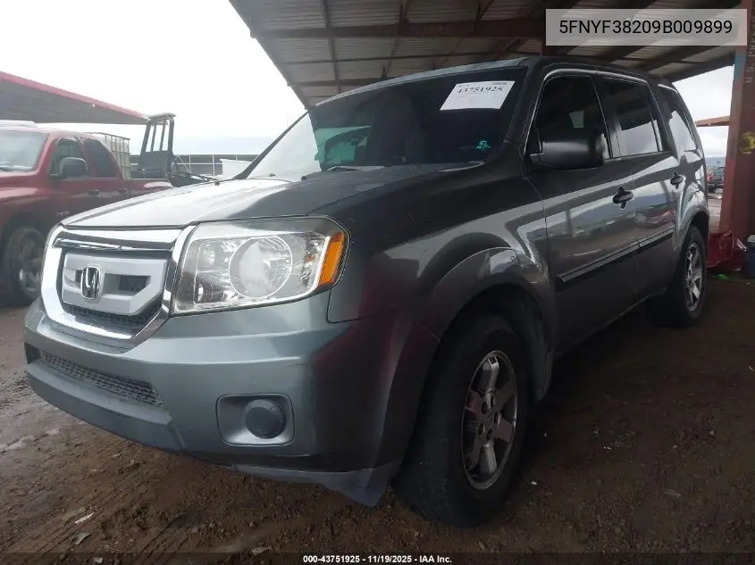 5FNYF38209B009899 2009 Honda Pilot Lx