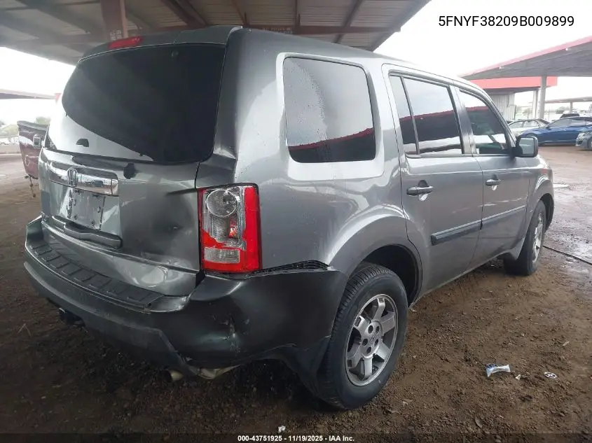 5FNYF38209B009899 2009 Honda Pilot Lx