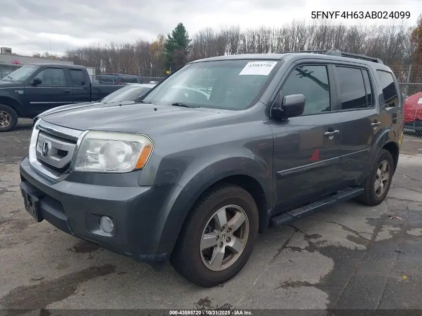 5FNYF4H63AB024099 2010 Honda Pilot Exl