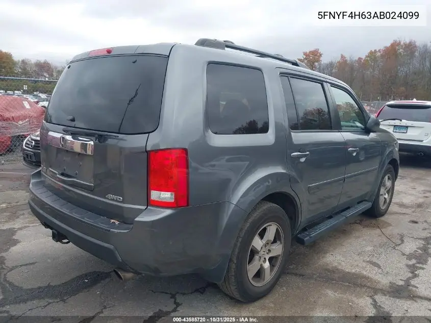 5FNYF4H63AB024099 2010 Honda Pilot Exl