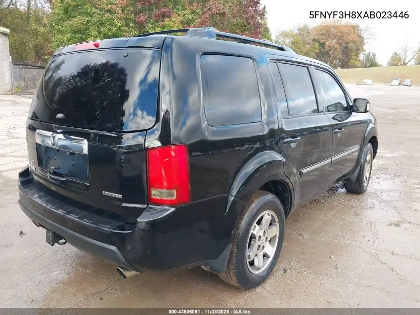 5FNYF3H8XAB023446 2010 Honda Pilot Touring