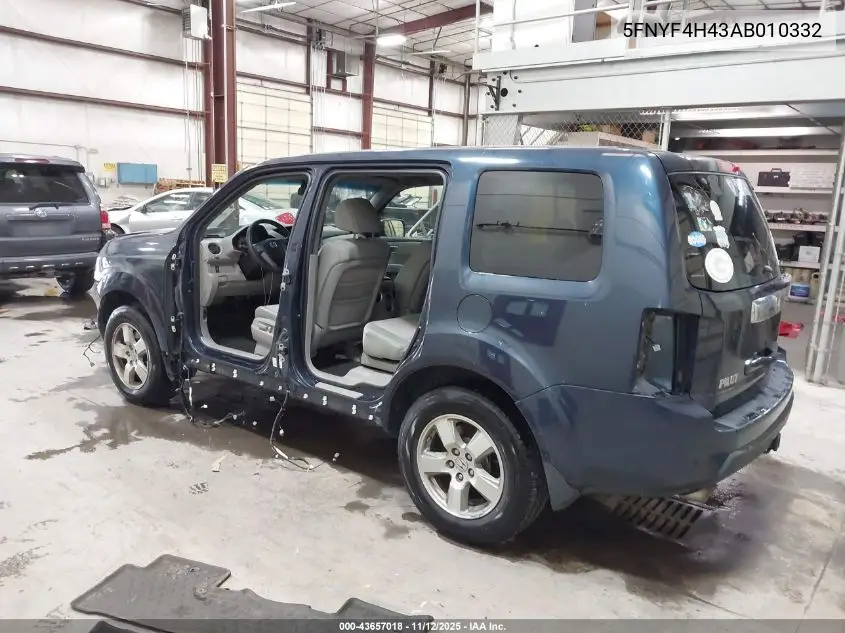 5FNYF4H43AB010332 2010 Honda Pilot Ex