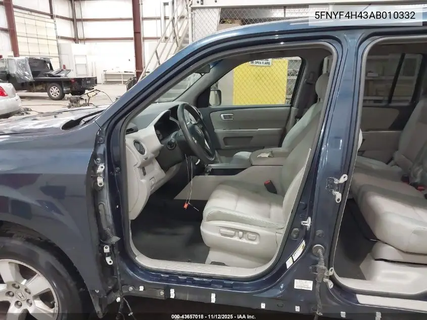 5FNYF4H43AB010332 2010 Honda Pilot Ex