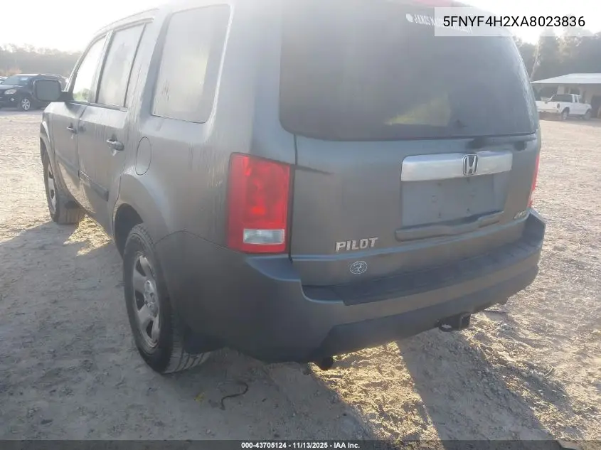 5FNYF4H2XAB023836 2010 Honda Pilot Lx